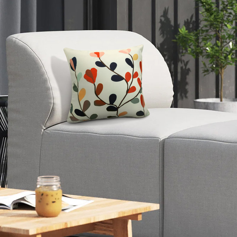 Floral Outdoor Reversible Throw Pillow