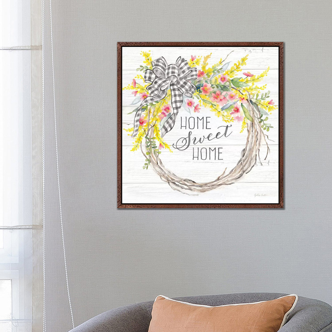 Spring Gingham Wreath Home von Cynthia Coulter - Gallery-Wrapped Canvas Giclée on Canvas