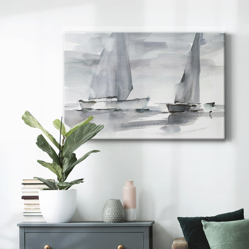 Misty Sails II - Toile tendue avec châssis, H 12 po x l 18 po