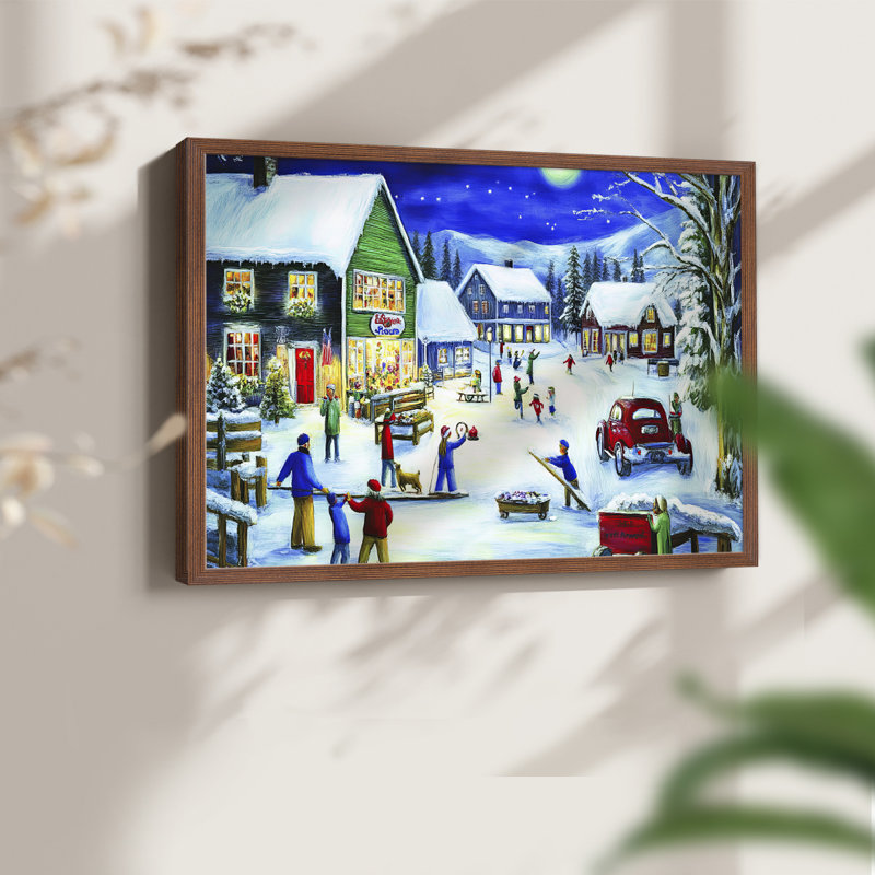 Art de Noël - Dxxxi - reproduction encadrée - réversible, H 11 po x l 14 po, Noyer