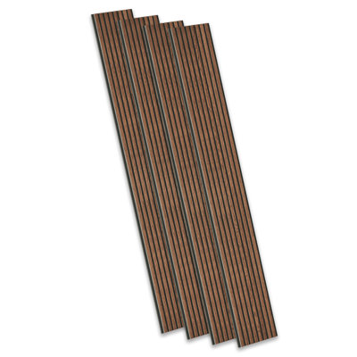 4 panneaux muraux à lattes acoustique L 106 po x l 12,6 po PCS, aspect bois écologique pour le mur et le plafond de la maison / bureau (37,12 pieds carrés)