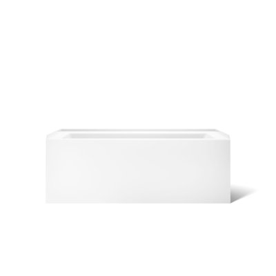 Kohler K 1821 W1 0 Underscore 66 X 32 Inch Acrylic Drop In Rectangular Soaking Bathtub With Bask Heated Surface And End Drain White