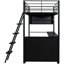 Lit mezzanine simple avec bureau à DEL, tablettes et tablettes - bureau en métal noir, spacieux et confortable-976923681