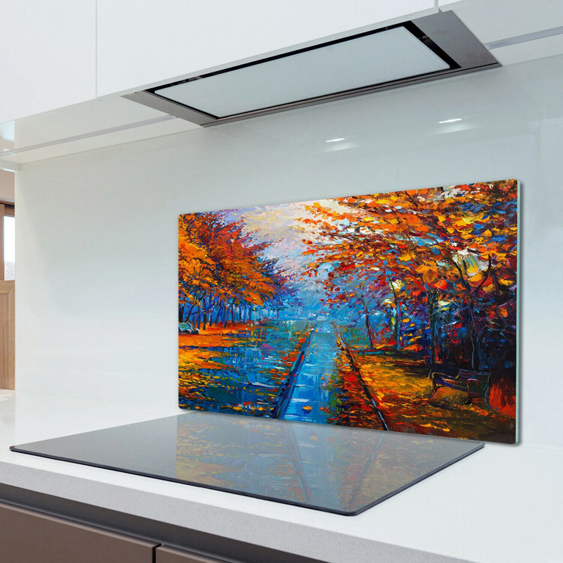 Bliven Abstract Autumn Trees Road Chopping Board, 60cm L x 52cm W