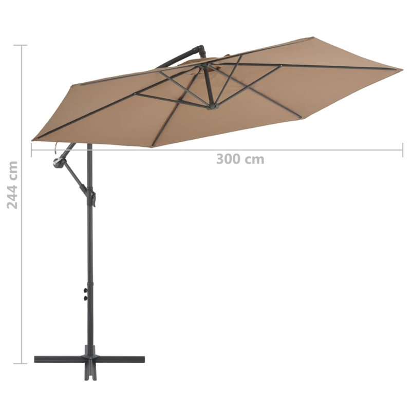 Aftinia 300cm Parasol, Taupe