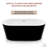 ANZZI Chand Series 55 Inch Acrylic Freestanding Pre-Plumbed Solid Deep Soaker Stand Alone Bathtub With Built-In Overflow And Drain In Black/White