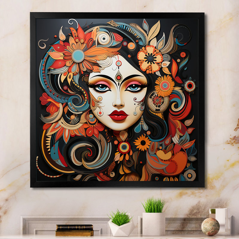 L'hindouisme Holi Revicat Festival Tradition sur toile, Cadre simple noir, H 24 po x l 24 po x P 1 po