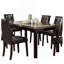 Faux Marble Table Top Upholstered Chairs 7Pc Dining Set Dining Table And 6X Side Chairs Tufted Back Chair