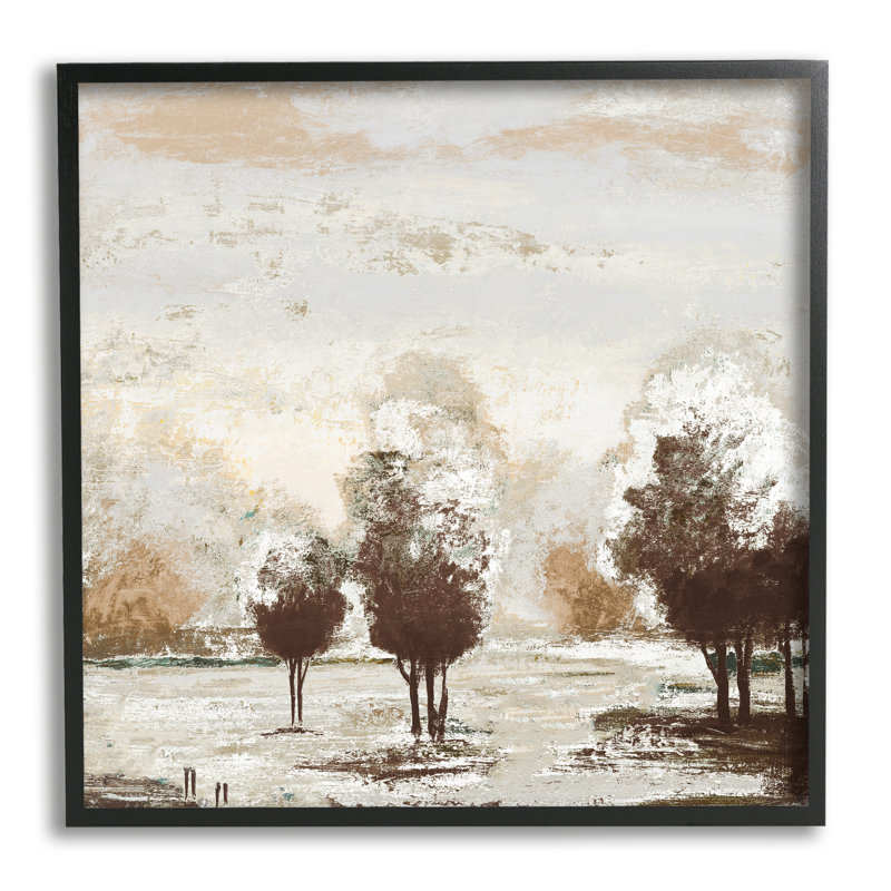 «Distress Nature Tree Collage» par Michael Marcon - peinture à cadre flottant sur bois, Noir, H 12 po x l 12 po x P 1,5 po