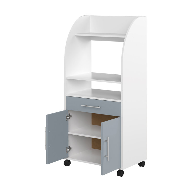 Seyma Wood Kitchen Cart, White/Grey