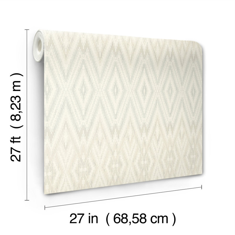 Diamond Marquise Wallpaper Roll, Light Neutral