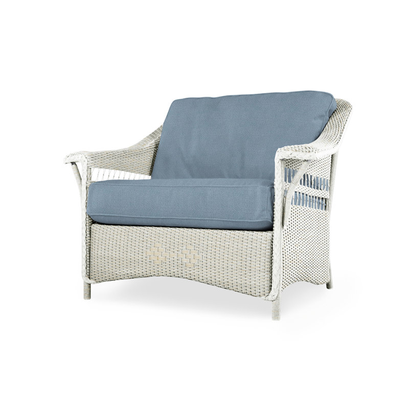 Nantucket Outdoor Lounge Chair, Serene Ocean, Antique White