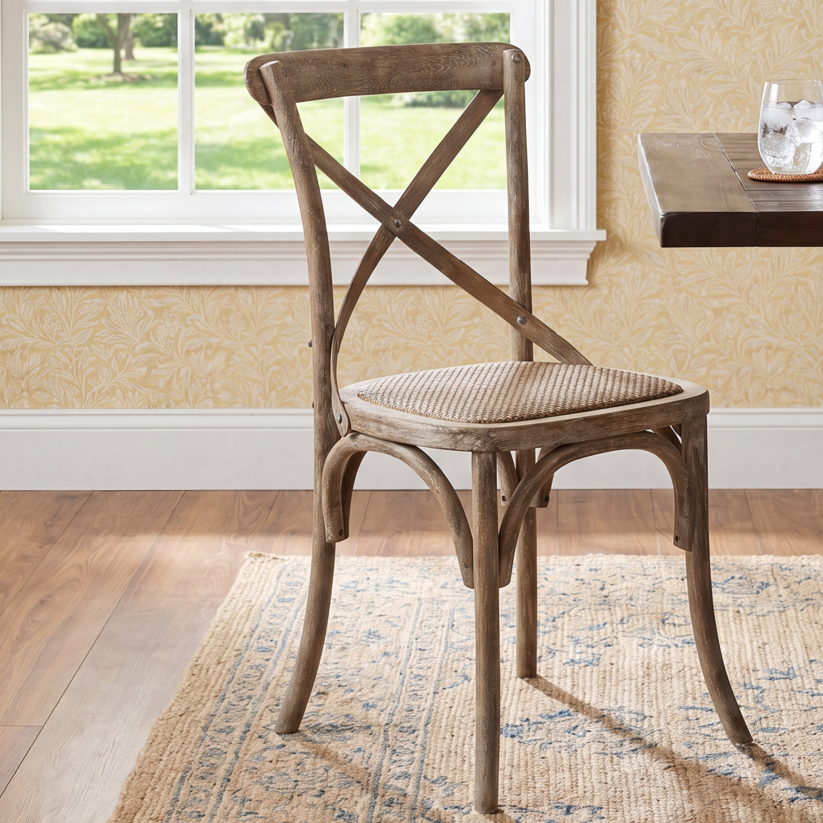 Parisienne Solid Wood Side Chair, Limed Gray Oak