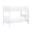 Lit simple superposé au-dessus, blanc, matériau en bois, lit superposé sécuritaire, rails, facile d'accès, sans fondation, chambres à coucher classiques, lit classique avec finition blanche, construction, accès de garde, sommier, bon pour 's-667391988-667391990