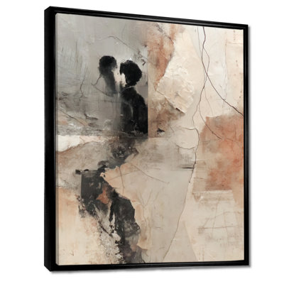 "Black and Grey Brushstroke", peinture abstraite sur toile, art mural contemporain noir