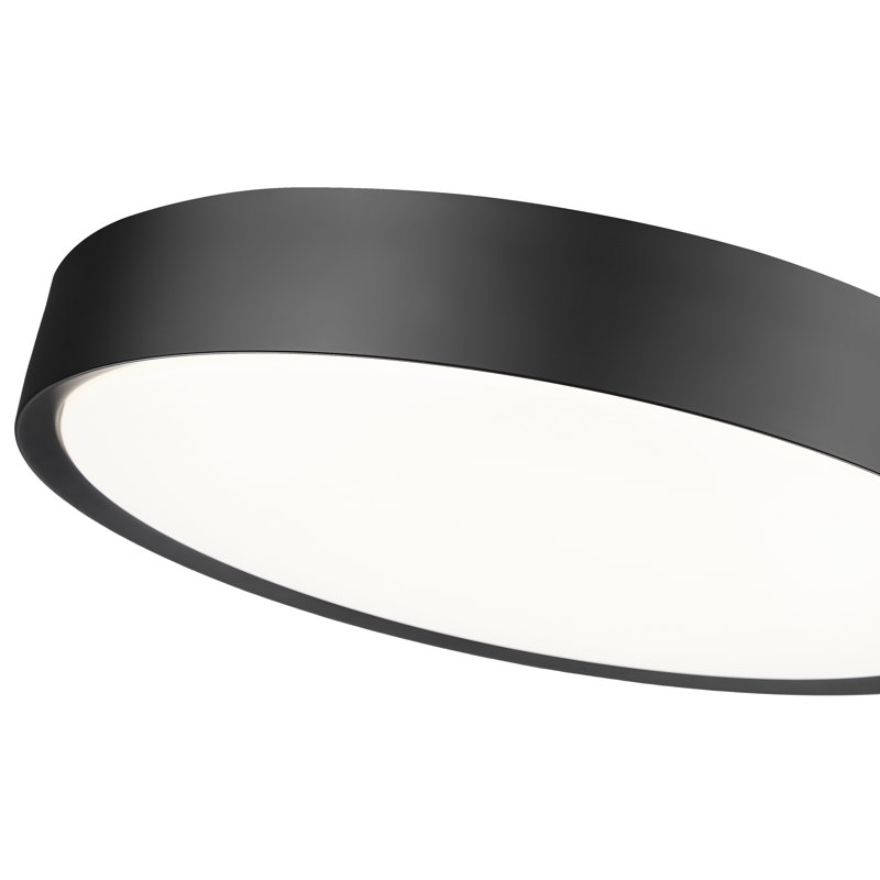Plafonnier encastré 1 lumière Asalah, H 3 po x l 20 po x P 20 po, Noir mat