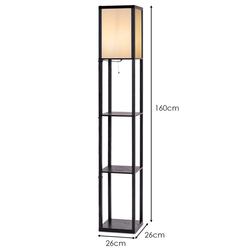 Ahmara 160cm Black Column Floor Lamp