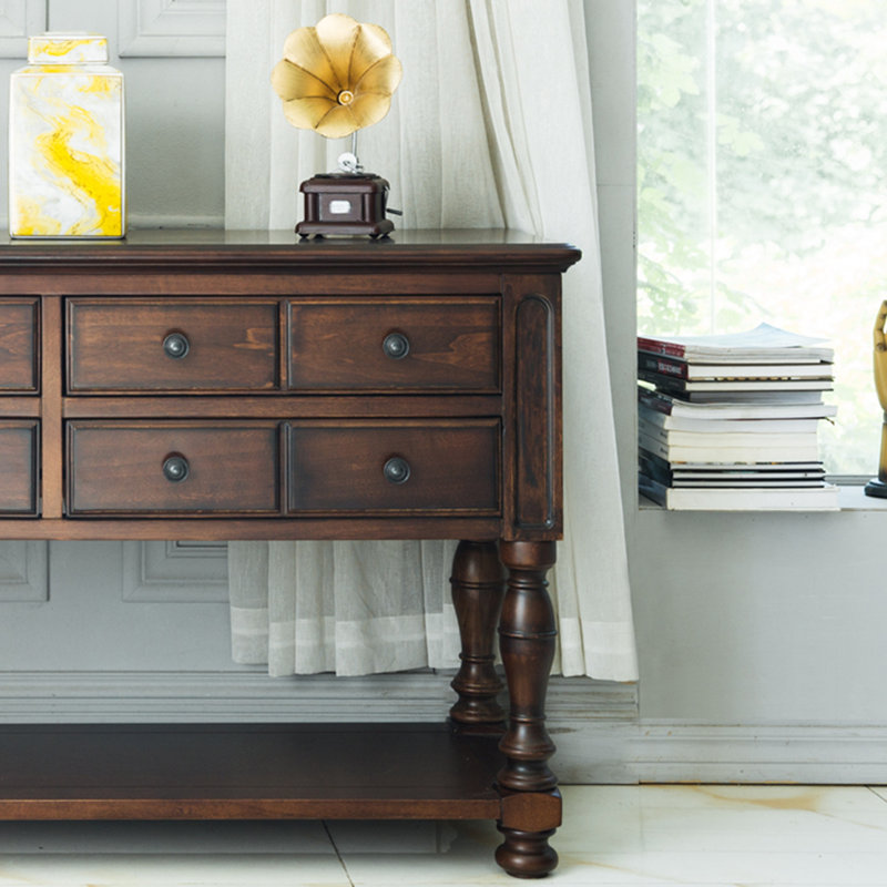 Retro Multifunctional Solid Wood Console Table
