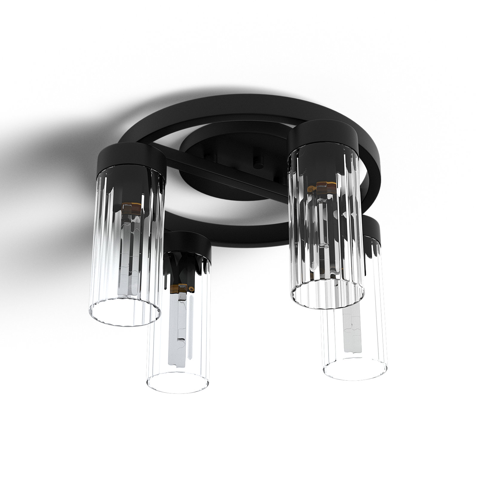 Dominique 4 Light Glass Semi Flush Mount
