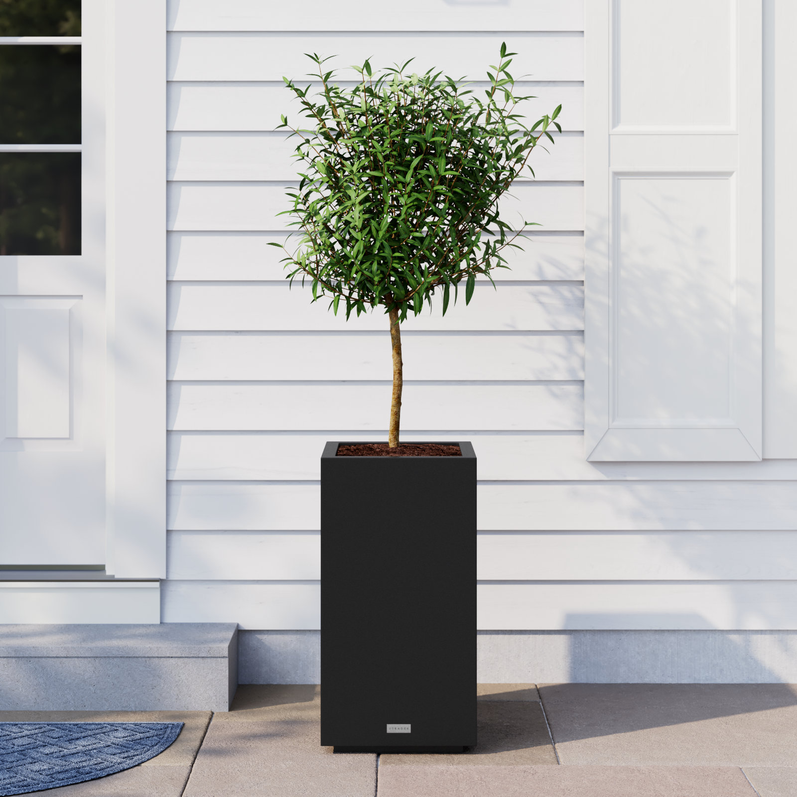 Block Series 16" Planter Box, 26” H x 13.5” W x 13.5” D, Black