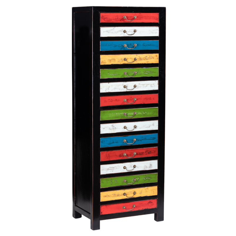 Mojica 60cm Wide 15 -Drawer Solid Wood File Cabinet