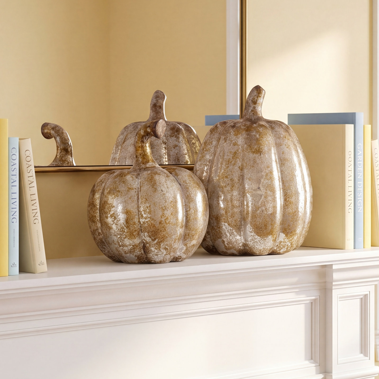 8-9" Tc Aged Pumpkin Set of 2