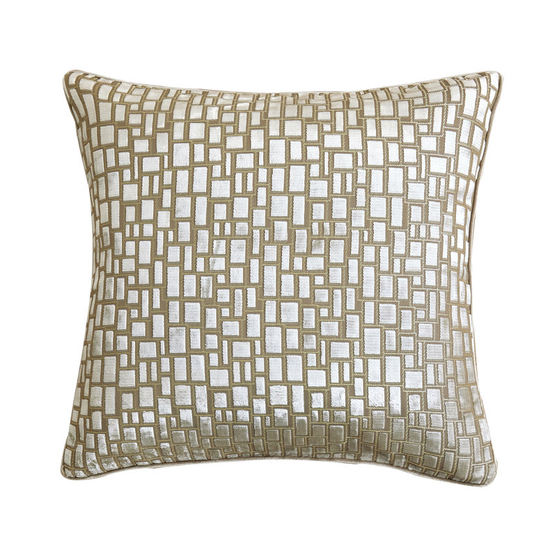 Housse de coussin réversible en velours abstrait, Beige / abstrait