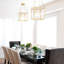 Plafonnier semi-encastré carré moderne Modern Gold, lanterne 4 lumières avec panneaux en verre transparent, hauteur réglable, base E12, homologué ETL