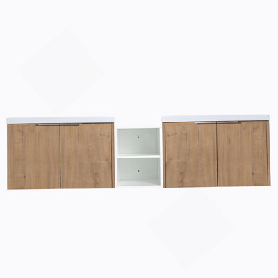 Meuble-lavabo 72 po à fermeture en douceur avec lavabo