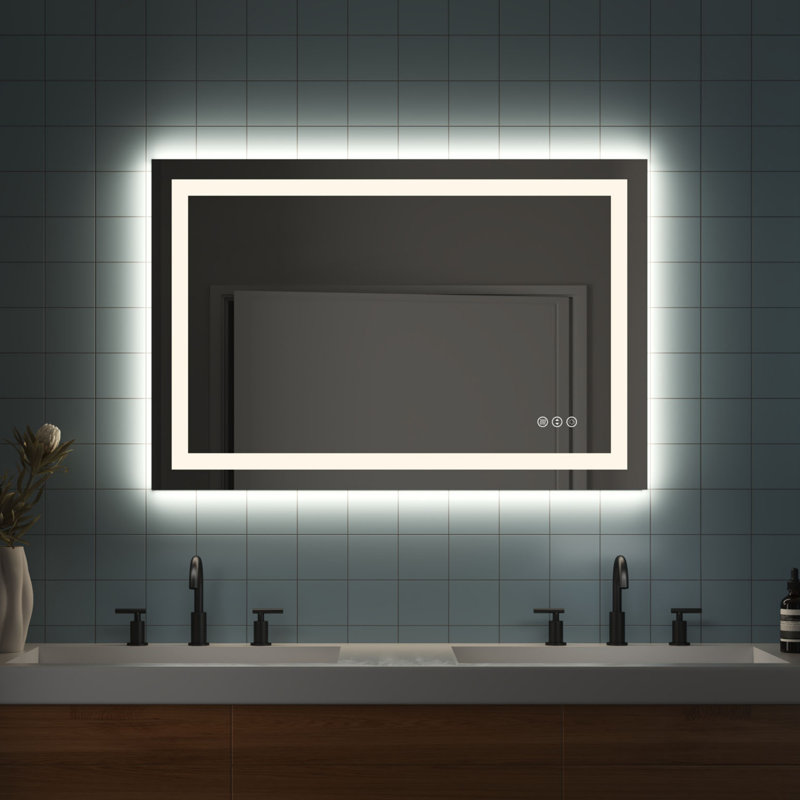 Coben Lighted LED Mirror with Defogger, Dimmer & Adjustable Color Temperature, 48'' H x 32'' W