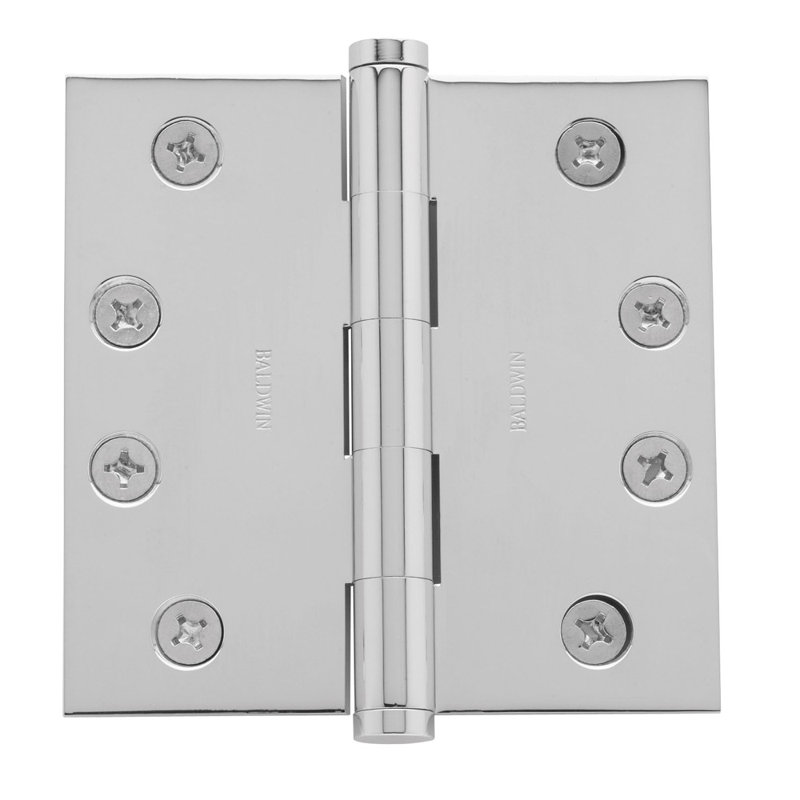 1040 4" NRP Square Corner Hinge, Polished Chrome