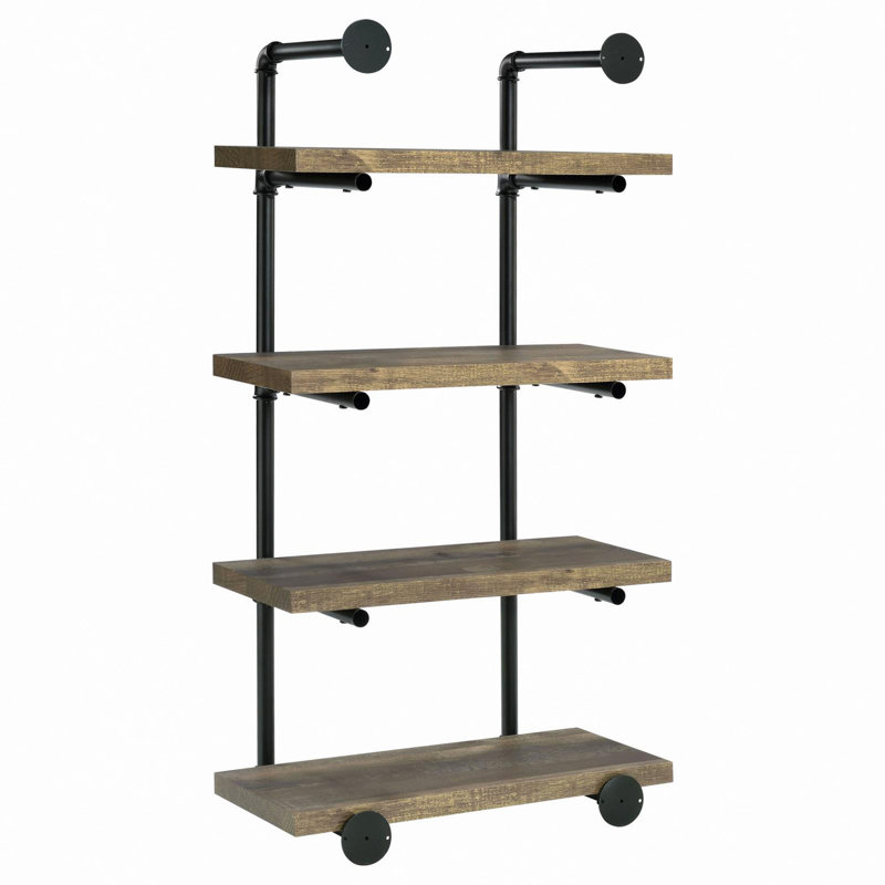 Tablette murale 24 pouces Driftwood, Noir / brun