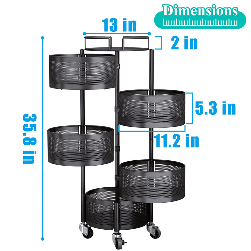 35.79'' H x 12.99'' W Utility Cart with Wheels