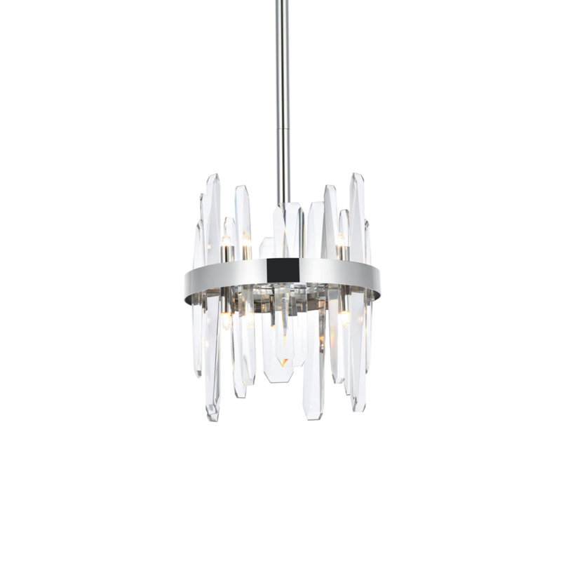 Marlow 6 - Light Unique/Statement Pendant, 57.5" H x 10" W x 10" D, Chrome
