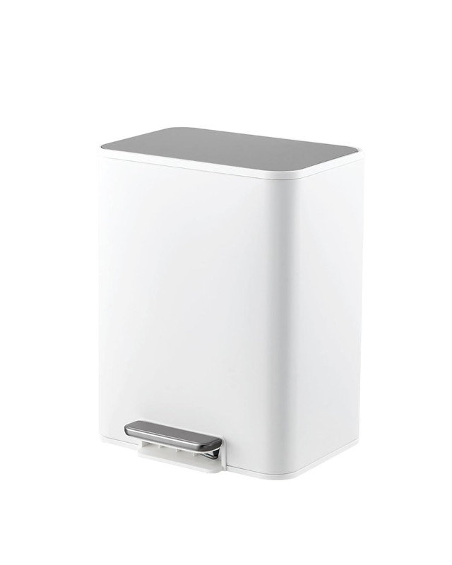 Petite poubelle de salle de bain de 3,4 à 4,8 gallons, poubelle en acier inoxydable avec couvercle à fermeture en douceur et pédale de pied
