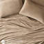 Ensemble de 4 draps pour grand lit taupe - 100% doux et confortable brossé des deux côtés avec 2 taies d'oreiller élastiques