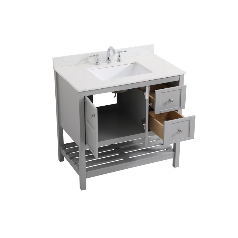 Ensemble de meuble-lavabo simple 36 po Krish, Gris