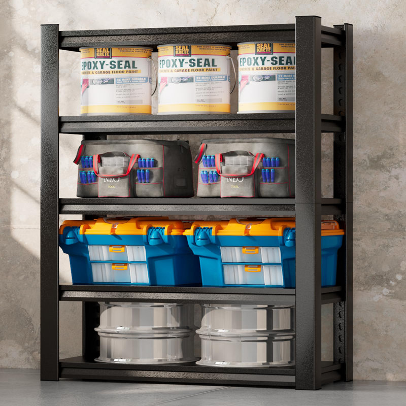 Étagère réglable en métal robuste à 5 niveaux pour tablettes de garage, H 72 po x l 48 po x P 24 po