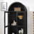 Modern Retro-Style Wooden Storage Cabinet With Adjustable Glass Partitions