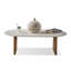 Table basse blanche en bois massif ovale
