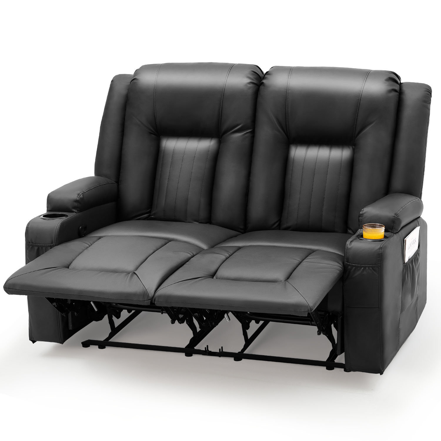 Latitude Run® Loveseat Recliner With Cup Holders&side Pockets | Wayfair