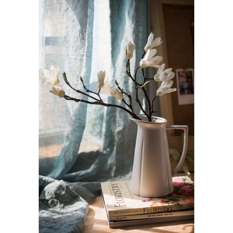 Tige de magnolia artificielle, Blanc