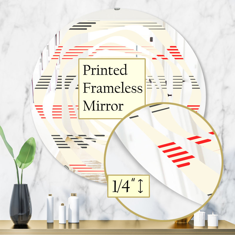 Miroir mural sans cadre à motif géométrique I Whirl, 31,5 po x 31,5 po