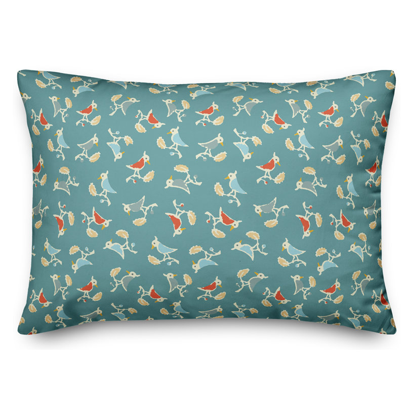 Coussin Songbird, Bleu / Rouge / Jaune