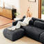Canapé modulaire 3 places gris foncé avec revêtement en tissu, mousse haute résilience 32D, mobile, sans montage et base antidérapante pour salon et home cinéma.