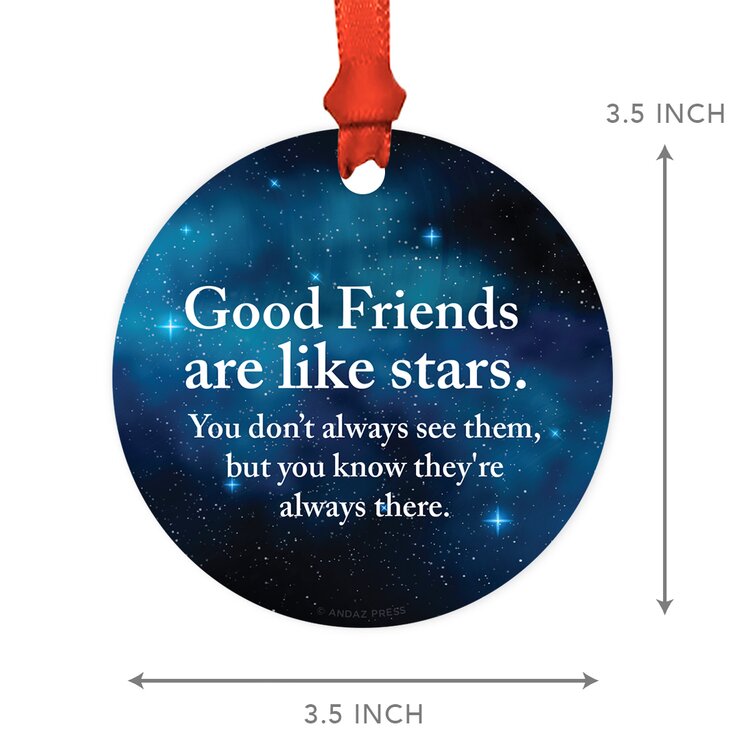 Dadidyc Good Neighbors are Like Stars, They're Always There Ornament 2022  Friendship Gift Happy Holidays Present to Your Neighbor 3inch Round Ceramic