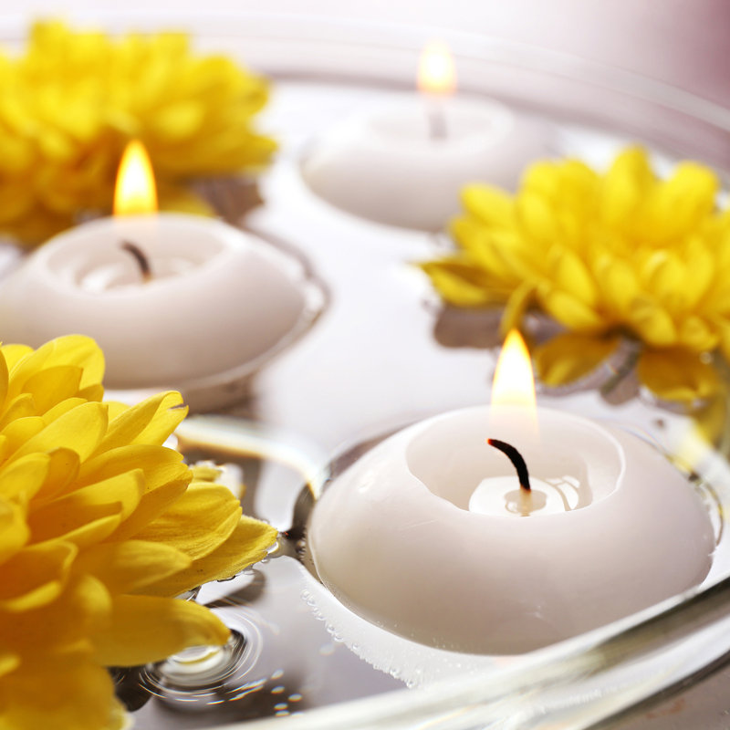 Floating Wax Candles - 12 Count, Small