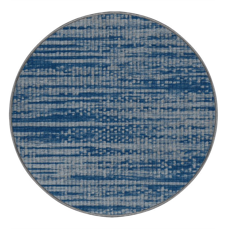 Washable Digital Wave Pattern Coastal Area Rug, Runner 2' x 5'