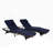 Outdoor Wicker Long Reclining  Lounge Chair Set of 2-1698292683