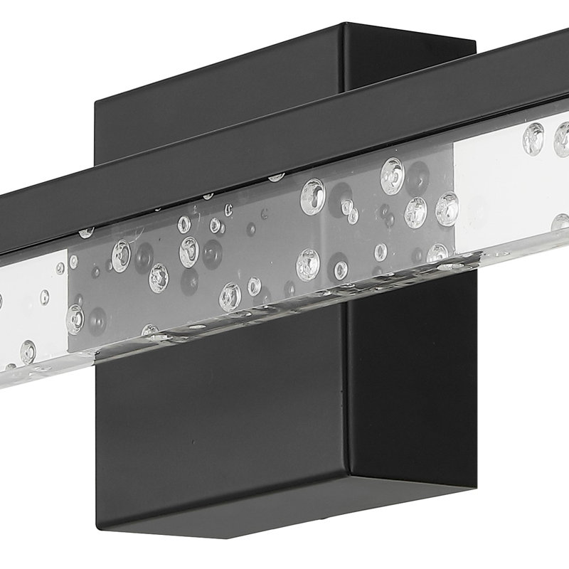 Éclairage de meuble-lavabo à DEL intégré contemporain Yashas, H 4,38 po x l 30 po x P 3,13 po, Noir